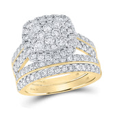 14kt Yellow Gold Womens Round Diamond Bridal Wedding Engagement Ring Band Set 2.00 Cttw